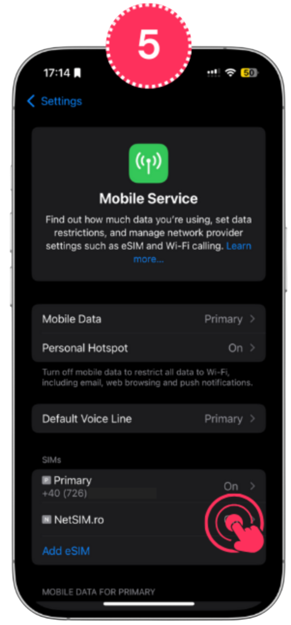 instalare eSIM iPhone